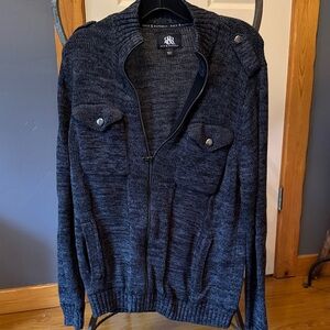 Rock & Republic Charcoal Zip-Up Sweater